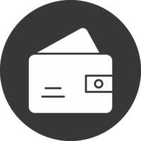 Wallet Glyph Inverted Icon vector