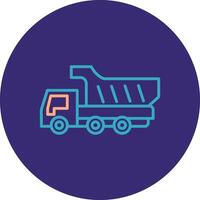 Truck Line Two Color Circle Icon vector