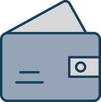 Wallet Line Filled Grey Icon vector