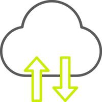 Cloud Data Transfer Line Two Color Icon vector