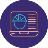 Laptop Line Two Color Circle Icon vector