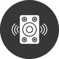 icono de glifo de altavoz invertido vector