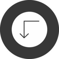 Turn Down Glyph Inverted Icon vector