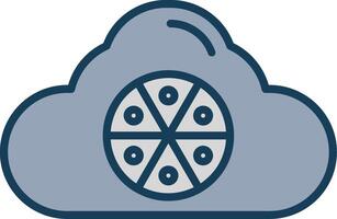 Cloud Line Filled Grey Icon vector