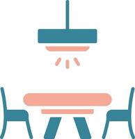Dinner Table Glyph Two Color Icon vector