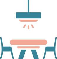 Dinner Table Glyph Two Color Icon vector