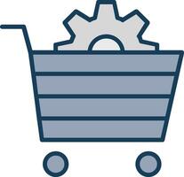 E-commerce Solution Line Filled Grey Icon vector