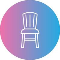 Dining Chair Line Gradient Circle Icon vector