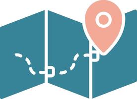 Map Glyph Two Color Icon vector