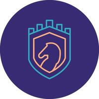 Security Castle Strategy Line Two Color Circle Icon vector