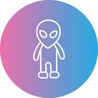 Alien Line Gradient Circle Icon vector