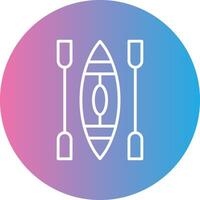 Canoe Line Gradient Circle Icon vector