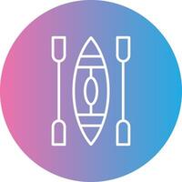 Canoe Line Gradient Circle Icon vector