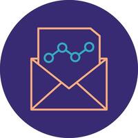 Email Marketing Line Two Color Circle Icon vector