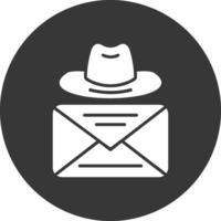 icono de glifo de correo invertido vector