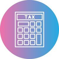 Tax Calculator Line Gradient Circle Icon vector