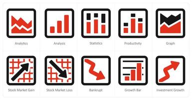 A set of 10 diagram and reports and Reports icons as analytics, analysis, statistics vector