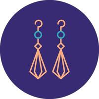 Earrings Line Two Color Circle Icon vector