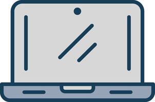 Laptop Line Filled Grey Icon vector