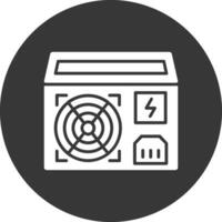 Power Supply Glyph Inverted Icon vector