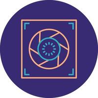 Aperture Line Two Color Circle Icon vector