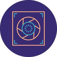 Aperture Line Two Color Circle Icon vector