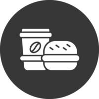 Burger Glyph Inverted Icon vector