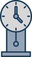 Clock Line Filled Grey Icon vector