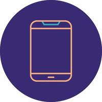 Mobile Phone Line Two Color Circle Icon vector