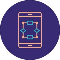 Algorithm Line Two Color Circle Icon vector
