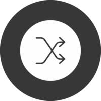 Shuffle Glyph Inverted Icon vector