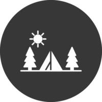 Camping Glyph Inverted Icon vector