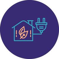 Energy Efficiency Line Two Color Circle Icon vector