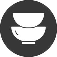 Dishes Glyph Inverted Icon vector