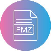 FMZ File Format Line Gradient Circle Icon vector