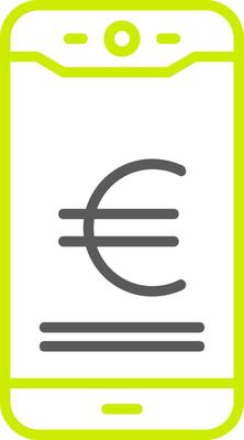 Euro Mobile Pay Line Two Color Icon