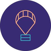 Paragliding Line Two Color Circle Icon vector