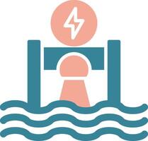 Hydroelectricity Glyph Two Color Icon vector