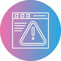 Warning Browser Line Gradient Circle Icon vector