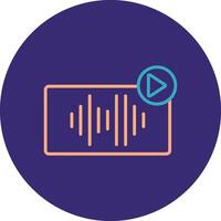 Audio Line Two Color Circle Icon vector