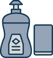 Dish Soap Line Filled Grey Icon vector