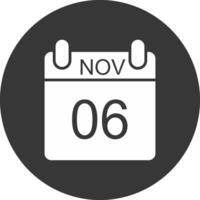 November Glyph Inverted Icon vector