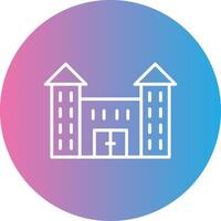 Victorian House Line Gradient Circle Icon vector