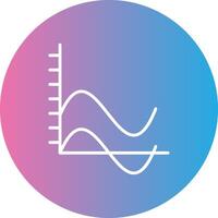 Wave Chart Line Gradient Circle Icon vector