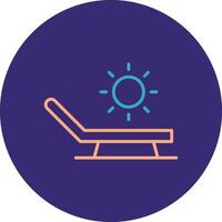 Sunbathing Line Two Color Circle Icon vector