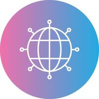 World Wide Line Gradient Circle Icon vector