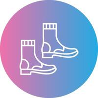 Boots Line Gradient Circle Icon vector