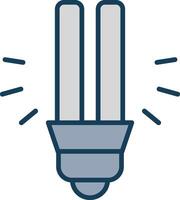 Light Bulb Line Filled Grey Icon vector