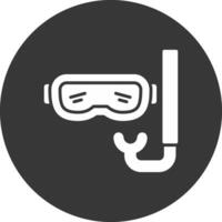 Goggles Glyph Inverted Icon vector