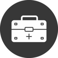 First Aid Kit Glyph Inverted Icon vector